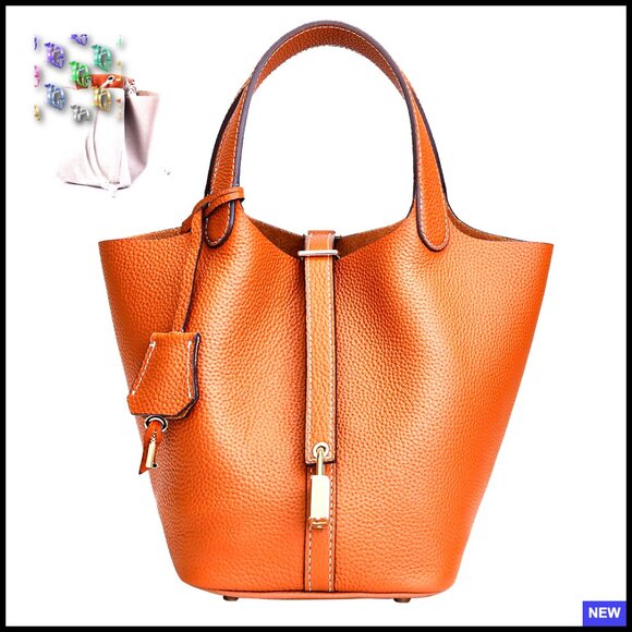 Handbags - Genuine Leather Bucket Bag Tote Satchel Top Handle Crossbody Designer